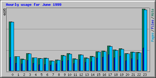 Hourly usage for June 1999