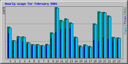Hourly usage for February 2001