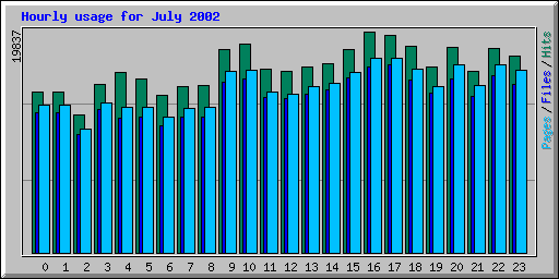 Hourly usage for July 2002