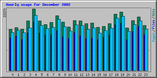 Hourly usage for December 2002