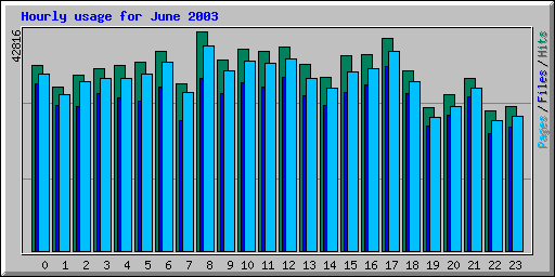 Hourly usage for June 2003